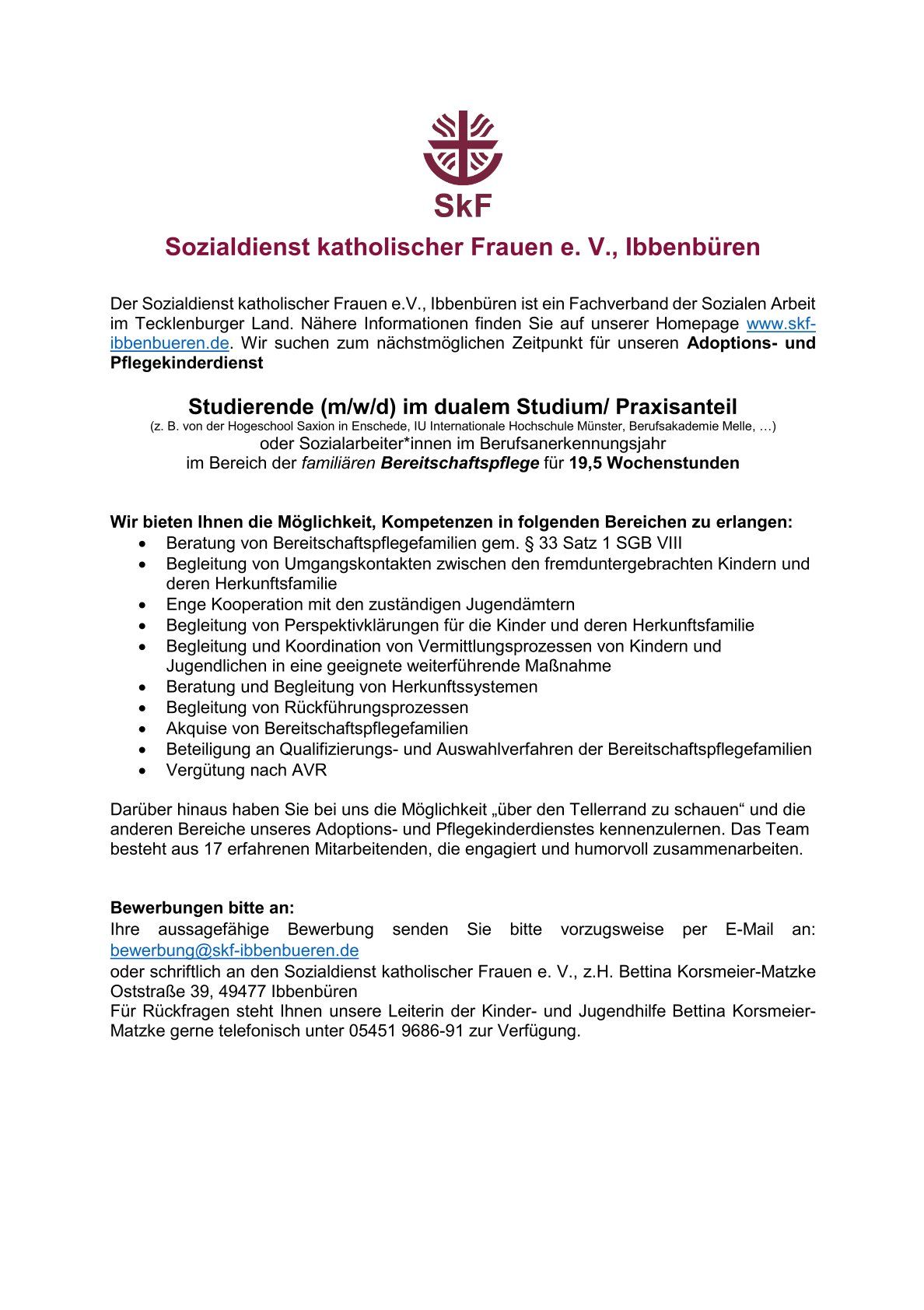 Studienbegleitendes Praktikum, Familiäre Bereitschaftspflege